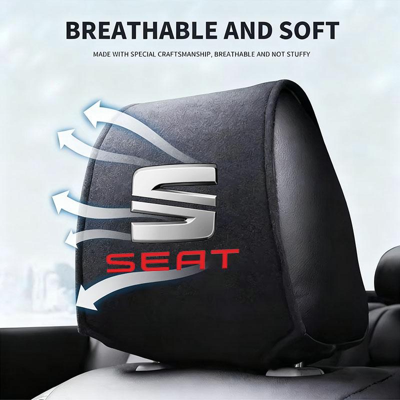 Auto-Kopfstützen-Staubschutz Sitzkappe Kopfstützkissenbezug Für Seat Leon Ibiza Alhambra Exeo Altea Arona Mii IBL Autozubehör
