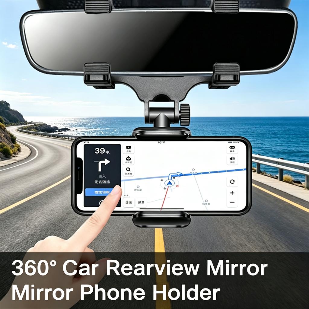 Auto Achteruitkijkspiegel Telefoonhouder Universeel Draaibaar Vrij Verstelbaar Auto Telefoonhouder Antislip Stabiele Mobiele Telefoons Stand Houder