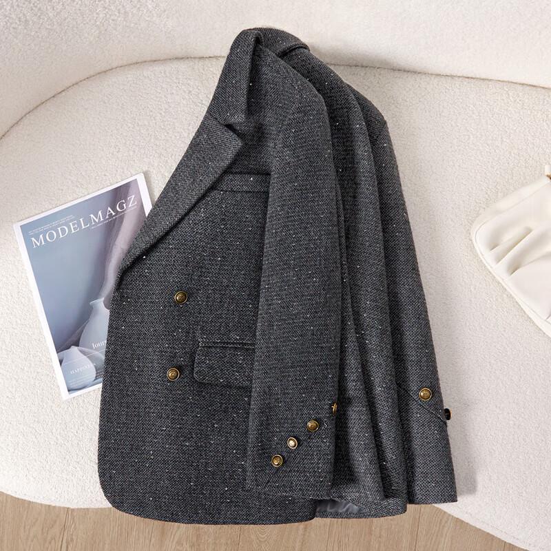 Ta Chi Women s Double-Breasted Loose Fit Blazer M