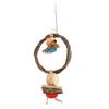 Wooden Bird Swing Perch Branch Woven   Colorful Food Colou    Hanging Swing Toy for   Pet Bird