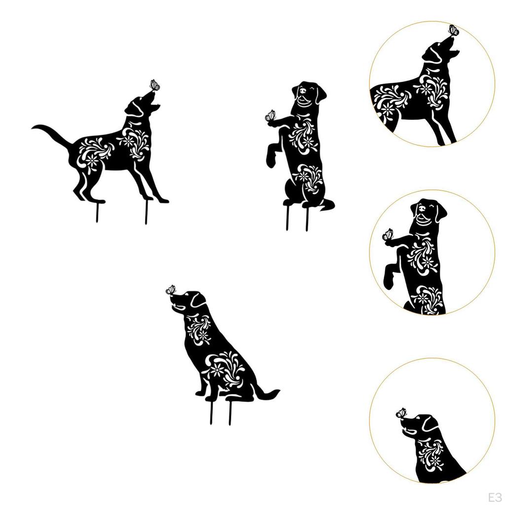 3 Pieces Animal Shape Garden Stakes Cute Lawn Ornaments for Patio Yard