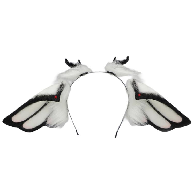 

Fantasy Creature Animal Ear Hairband Flexible Bendable Frame Devil Horn Hair Decoration For Roleplay Enthusiasts Gifting білий/чорний