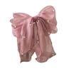 Girl Hairpin Double Layer Bowknot Imitation Pearls Decor Hair Clip Strong Grip Back Head Hair Pin Hair Styling Tool