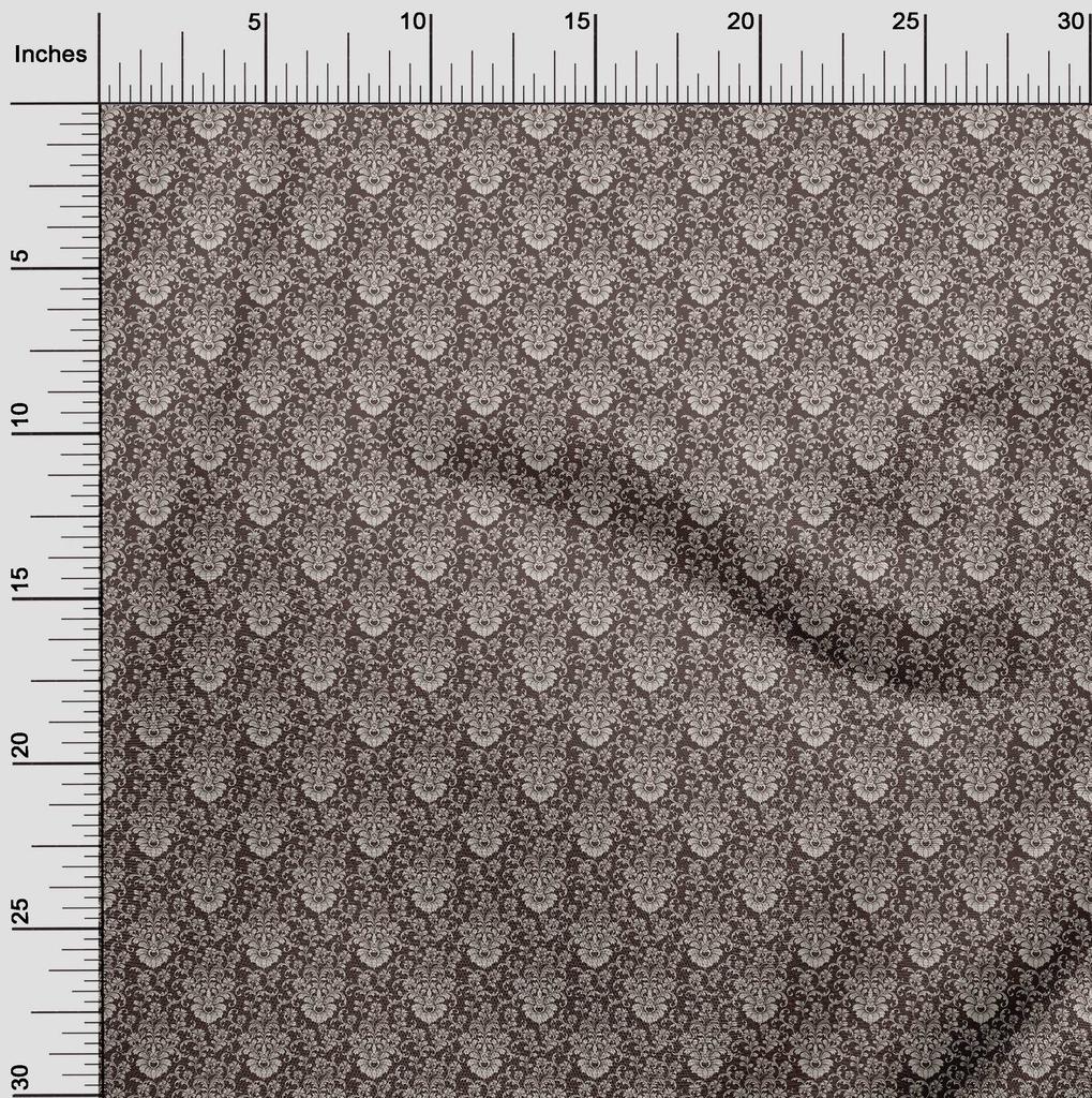 oneOone Cotton Flex Brown Fabric Toile Diy Clothing Quilting Fabric Print Fabric By Yard 40 Inch