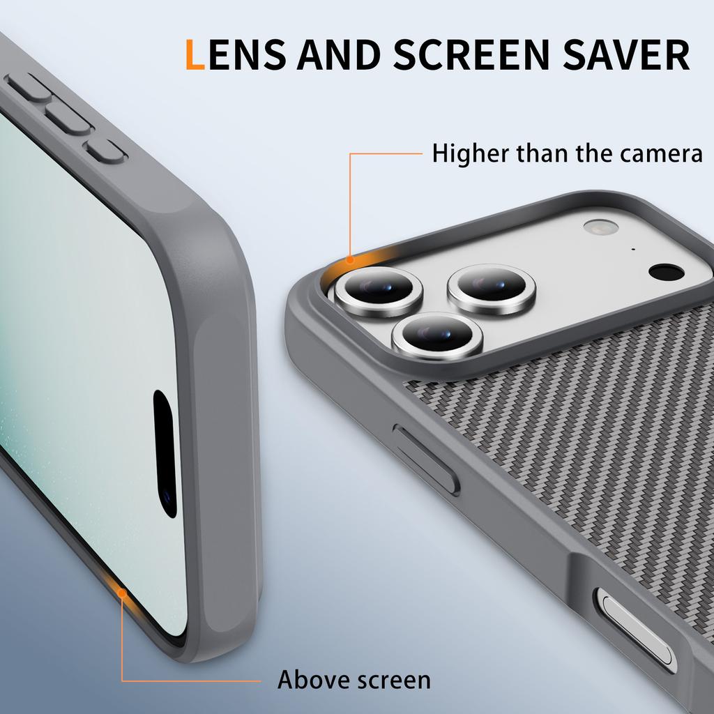 Carbon Fiber Patterned Magnetic Phone Case for IPhone 17 Air 16 E 15 14 13 12 Pro Max 11 Xr Shockproof Protective Back Cover