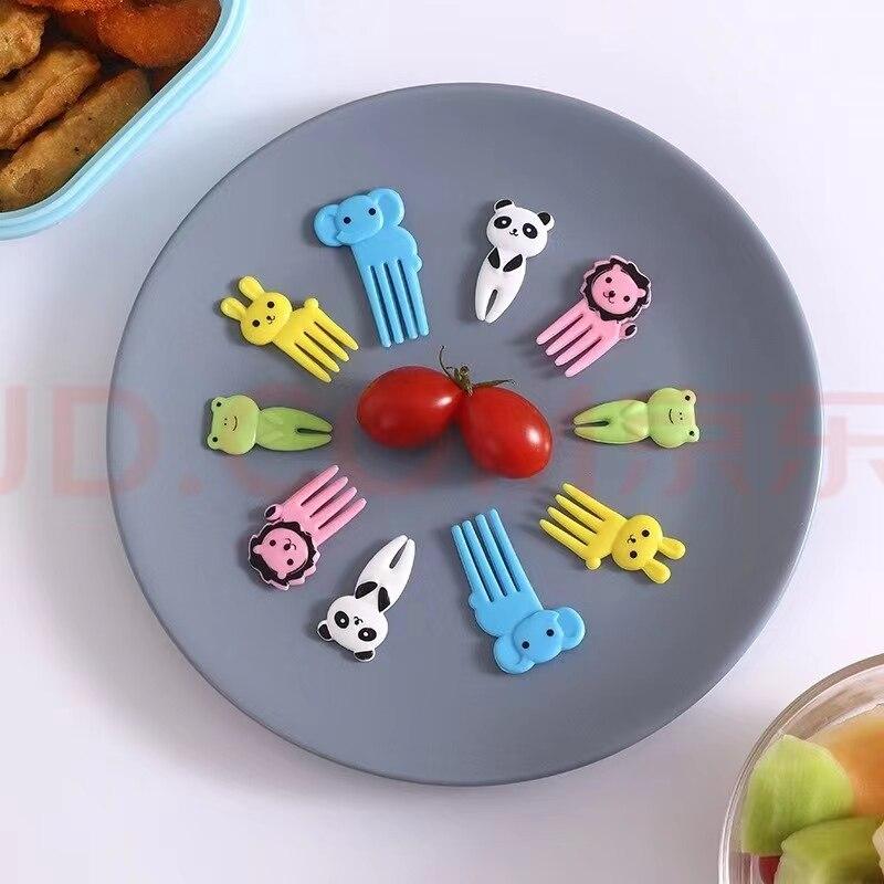 10 Pcs Cartoon Fruit Fork Set Cute Animal Toothpicks Children Buffet Food Supplement Tools For Party Lunch Box Decoration
