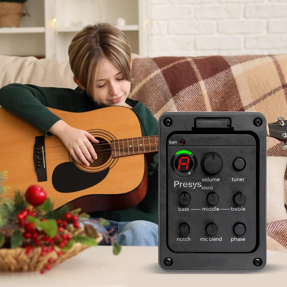 Plastic 301 Guitar Pickup W/Tuner Presys Guitar Preamp EQ Equalizer Guitar Tuner Guitar Soundhole EQ Parts Accessories