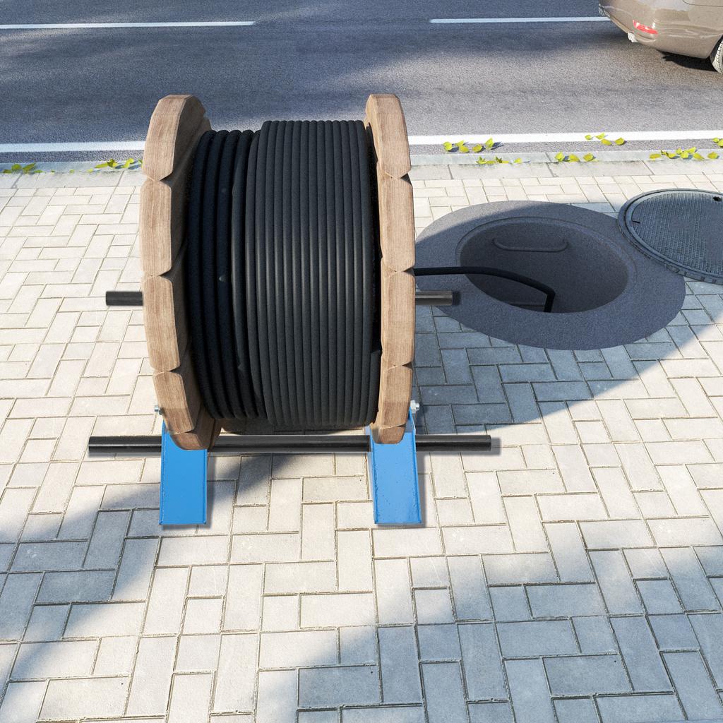 Industrial Steel Wire Dispenser 1500kg Cable Drum Roller Pay-off Stand Steel Wheel Cable and Optical Cable Pay-off Tool