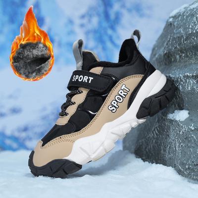 28-39 Children's Winter Large  with Velvet Warm Fashion Sports and Leisure Cotton Shoes Snow Boots
