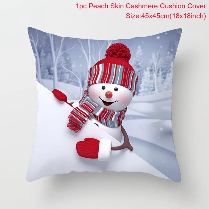 Merry Christmas Cushion Cover Christmas Decorations for Home 2025 Christmas Ornaments Xmas Navidad Gifts Happy New Year 2026