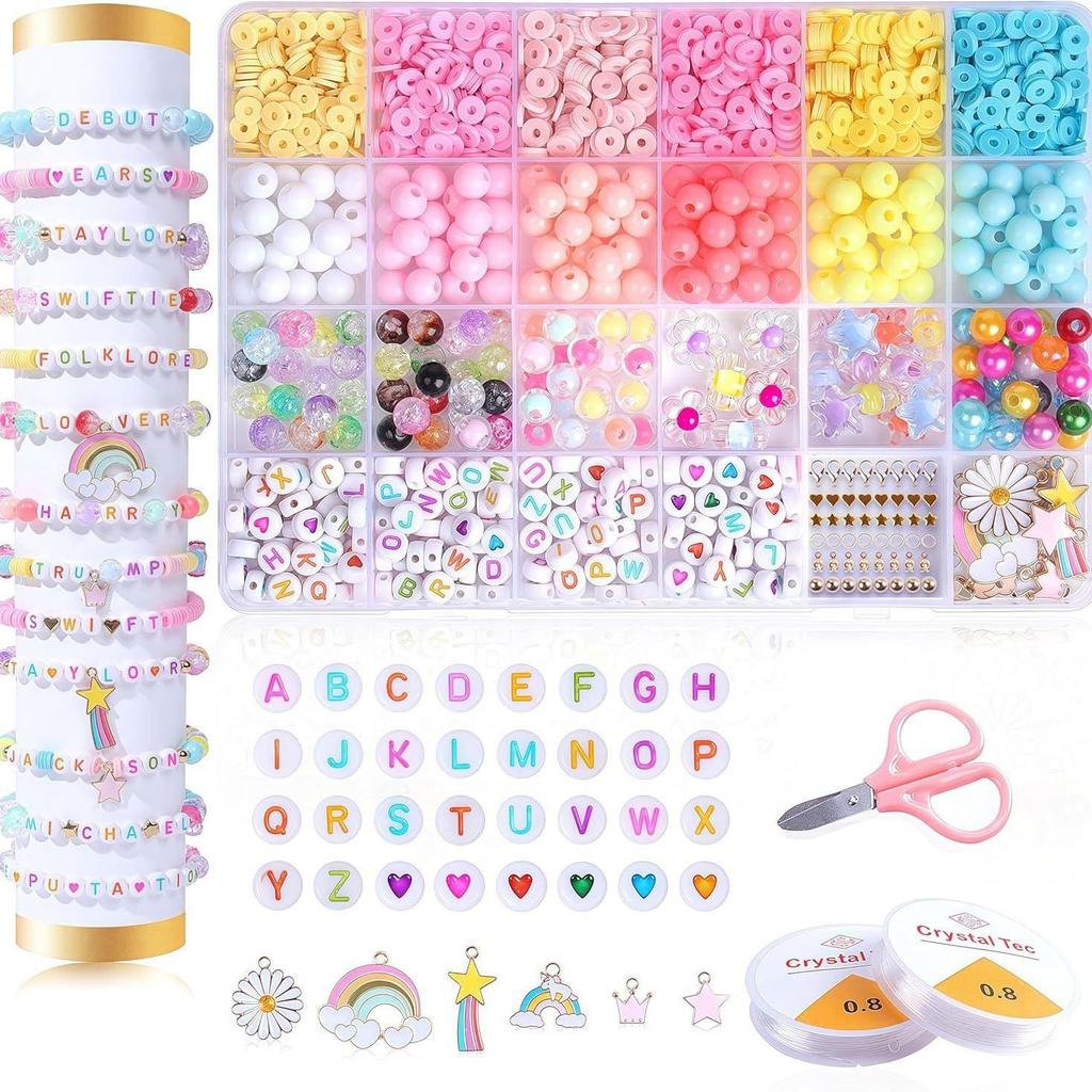 Cross Material Bracelet Beading Kit for Kids - DIY Stringing Beads Jewelry Set