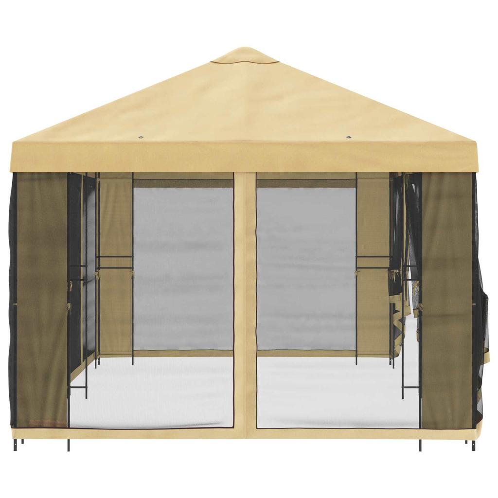 Pavilion with Side Walls 6 X 3 M Cream Polyester and Steel 190 GSM