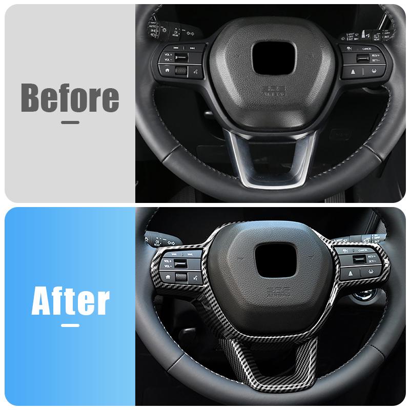 For Honda Civic 11th Gen    2024 2025 Hybrid ABS Car Steering Wheel Button Cover Frame Trim Sticker Accessories