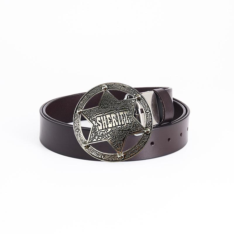 Herren Retro Leder Sheriff Gürtel - Europäisches & Amerikanisches Modeaccessoire