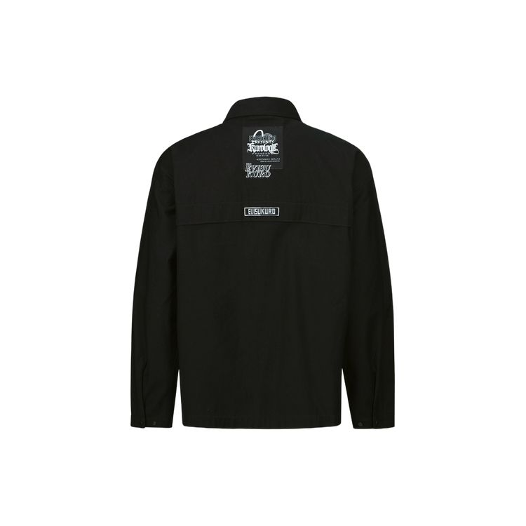 Giacca da Uomo Fukushin Evisu con Logo a Lettere Ricamato Monopetto Nero 2ESGNM3SJ750BZCT