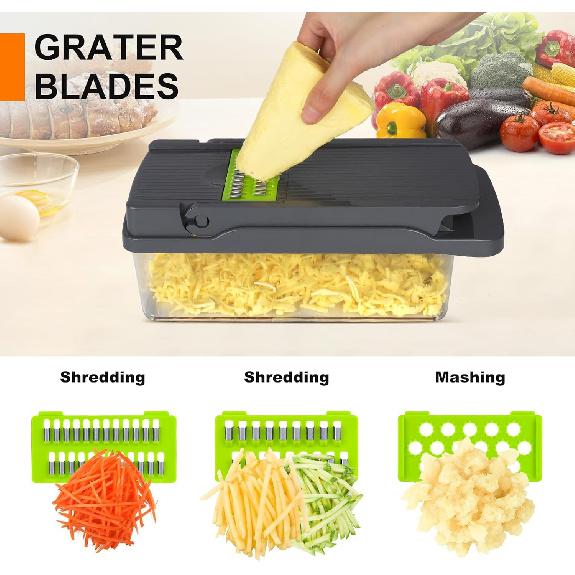 Vegetable Chopper Veggie Chopper,Mandoline Slicer,Multifunctional 12 in 1 Food Choppers, Kitchen Vegetable Slicer Dicer Cutter,Onion Mincer,Cheese