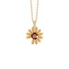 S925 Sterling Silver Necklace Women's Natural Garnet Crystal Stone Olivine Topaz Pastoral Small Daisy Collarbone Chain