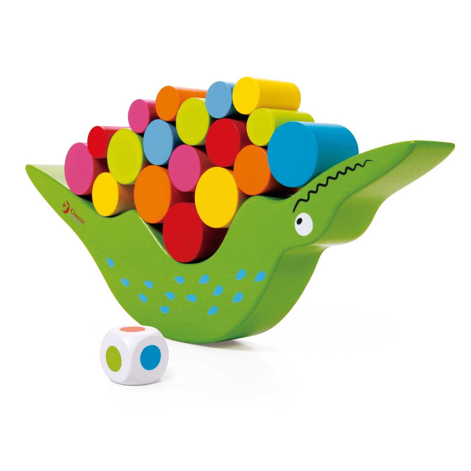 

Classic World Крокодил Балансир Красочный Деревянный Конструктор Игра для Девочек и Мальчиков Возрастов и Отличный подарок для детского сада и зелёный