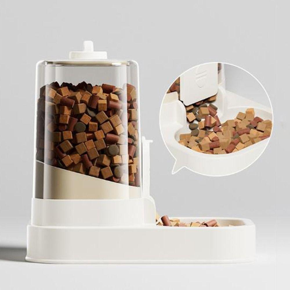 Transparent Automatic Pet Feeder Large Capacity Plastic Dog Cat Food Bowl Spill Proof Pet Food Storage Dispenser Daily Feeding
