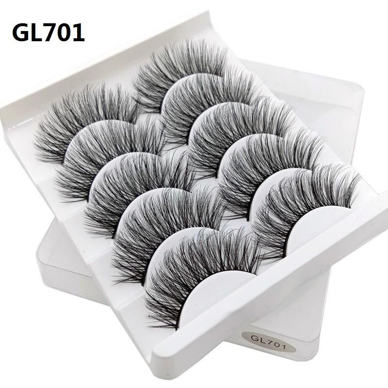 

5 Multipack Pairs Mink Hair False Eyelashes Wispy Fluffy Long Natural Lashes Eye GL701