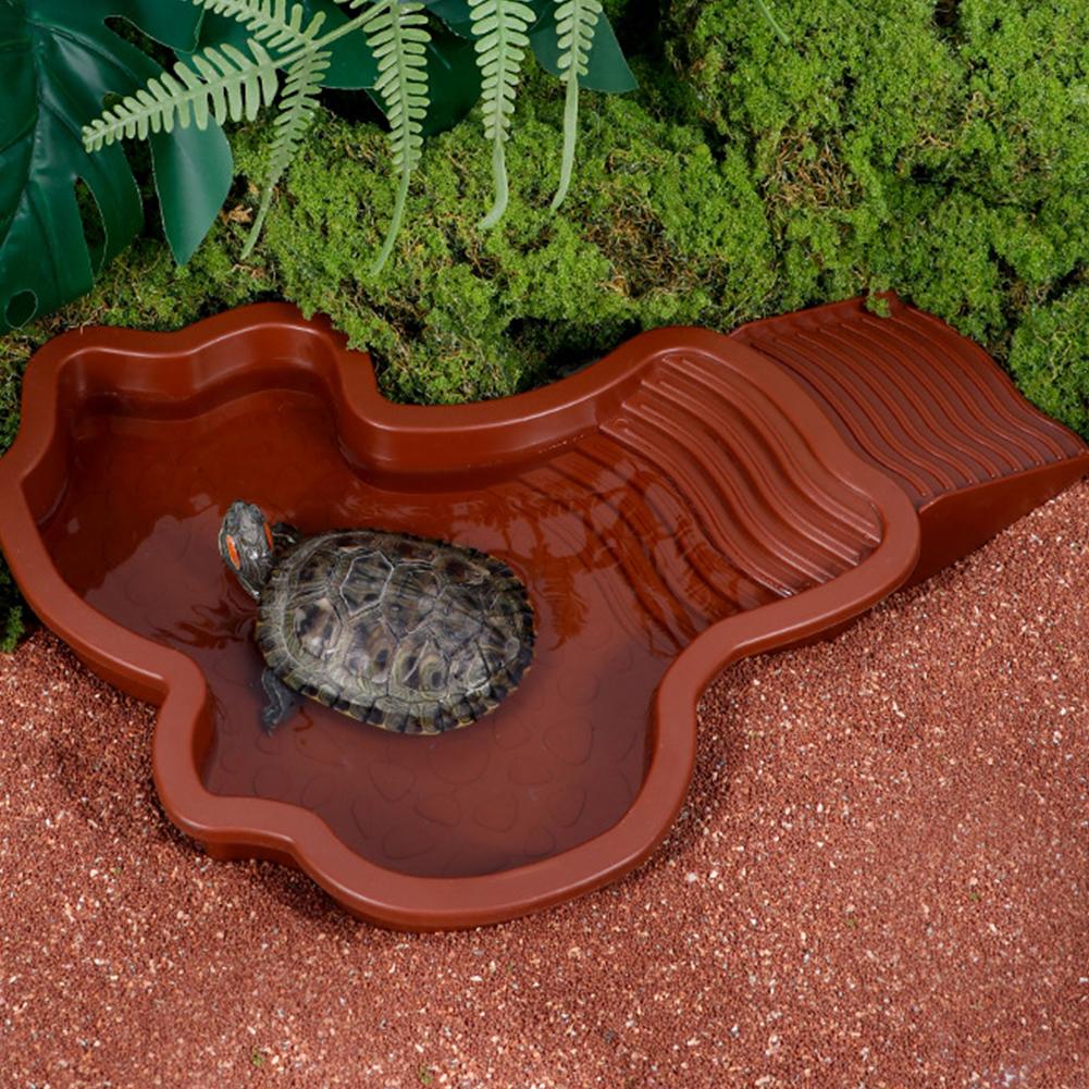 Schildkröten-Badebecken Freundliche Lebensumgebung Mit Stufen Für Reptilien Zum Ausruhen Und Baden Schildkröten-Futter Napf Reptilien-Badebecken L3T3