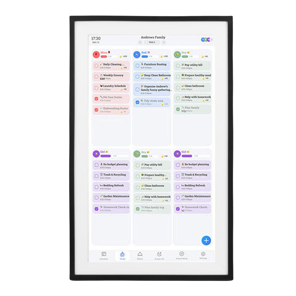 Smart Digitaler Kalender 15,6 Zoll HD Touchscreen WLAN Digitaler Bilderrahmen e Familienkalender Planer mit APP für   9.0