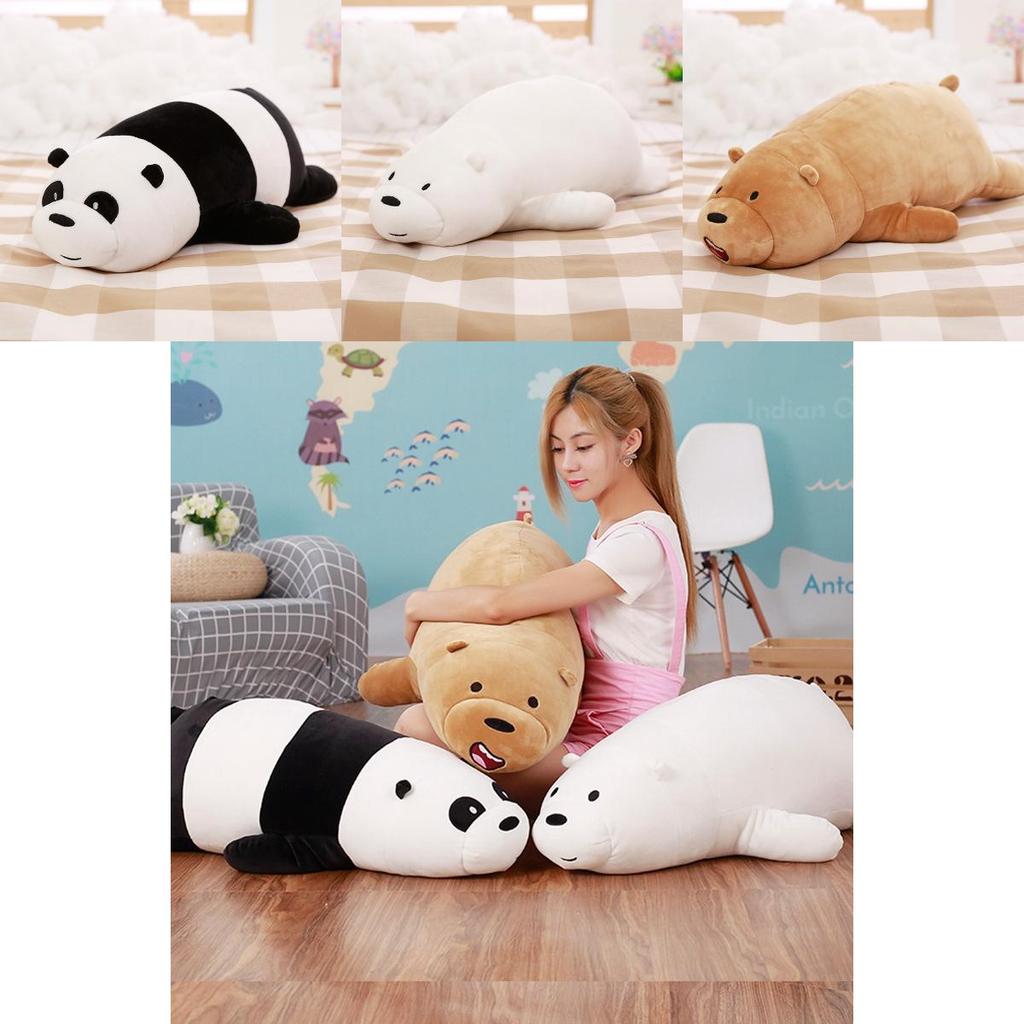 We Bare Bears Pillow Cartoon Bear Grizzly Bear Panda Soft Stuffed Plush Toy Doll Adorable And Cuddly