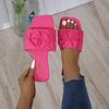 Fashion Ladies Slides Sandals Flat Green Leather Summer Slippers for Women Flip Flops Pleated Indoor Outdoor Home Korean Women Slippers