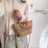 Handmade Seaside Woven Handbag Bag Popular Straw Woven Bag Niche Portable Vegetable Basket Beach Tote Bag