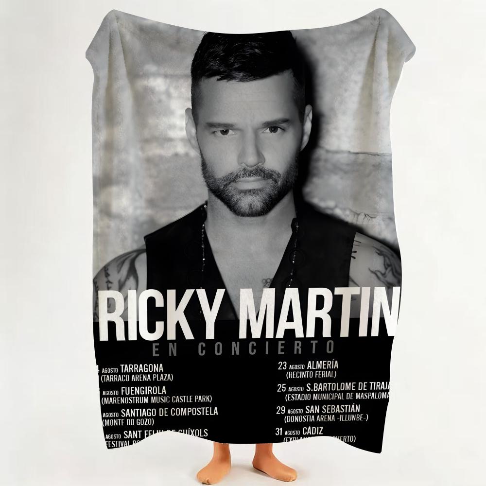 Music RRicky MMartin Throw Flannel Throw Blanket Suitable for Sofa Living Room Bedroom
