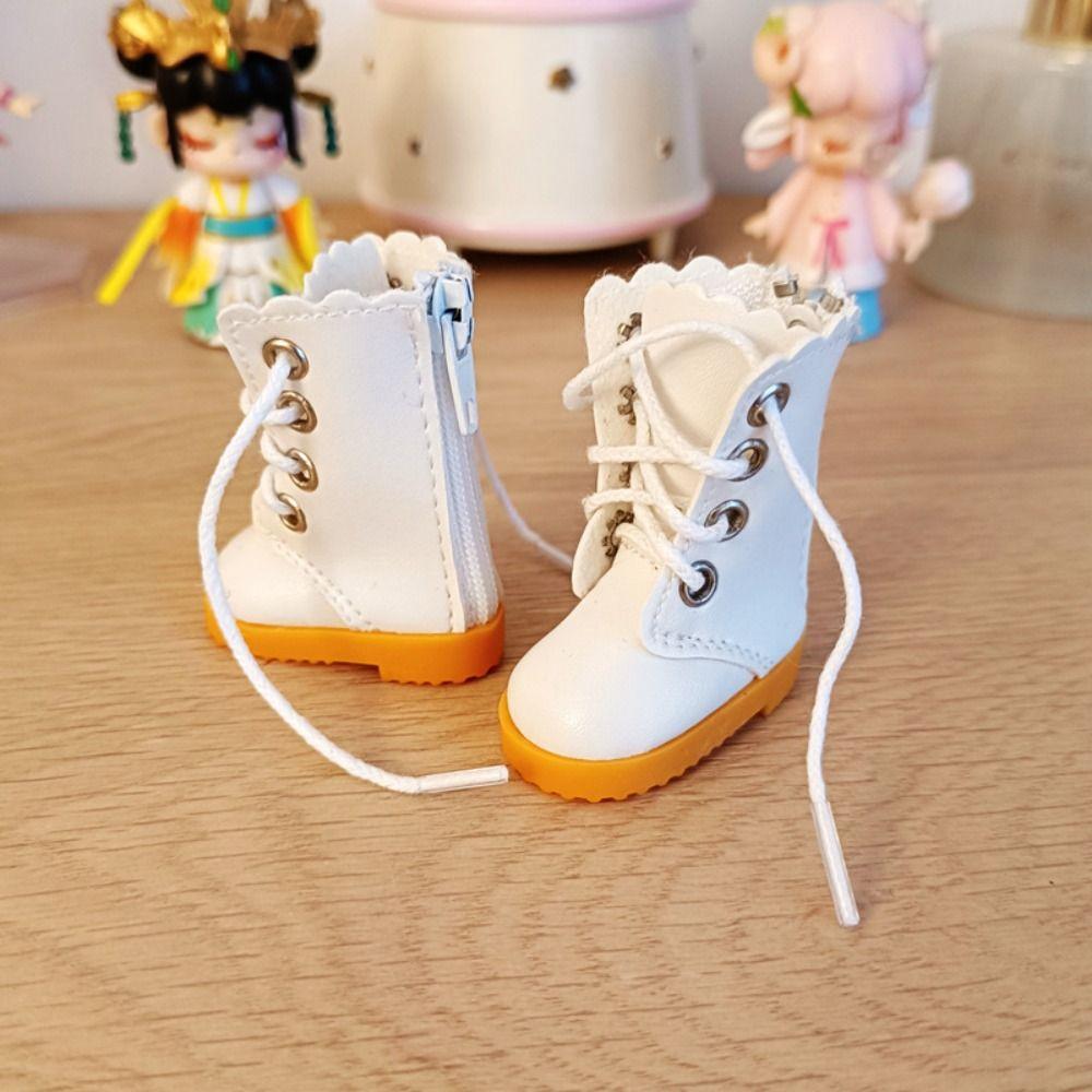 PU Leather 30cm Doll Leather Shoes Mini 1/6 Bjd Doll Shoes Bjd Doll Chain Shoes  15cm Cotton Doll