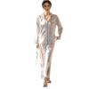 Loose solid color pajamas, new long-sleeved trousers, thin set, advanced sense, exquisite and comfortable breathable women's loungewear