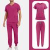 Mens' Comfortable And Casual Solid Color Short Sleeved Pants Protective Suit Set