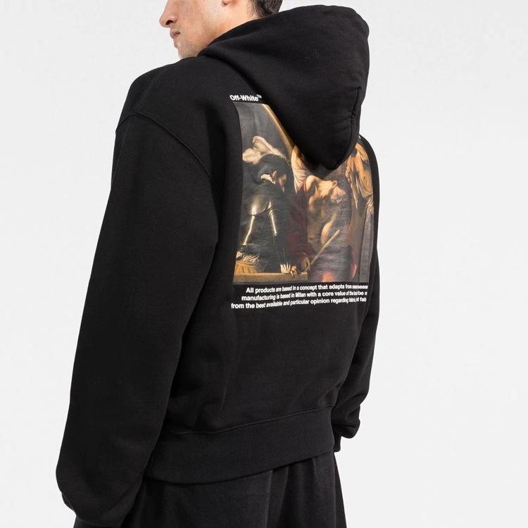 Off-White Caravaggio Crowning Over-print Hoodie OMBB037C99FLE0071001
