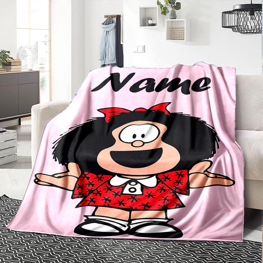 Customiz Name Personality Mafalda Blanket Soft &Warm Sofa Office Bed Travel Lunch Break Blanket, Gift Suitable All Seasons