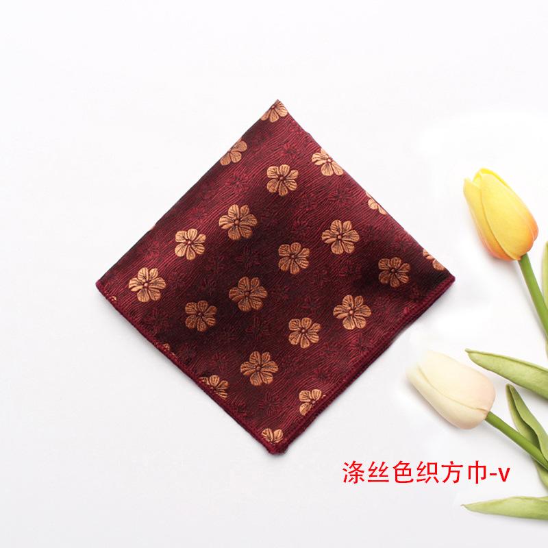 Spring And Summer Jacquard Yarn-Dyed Polyester Silk Small Square Towel Men'S Gentleman Suit Pocket Towel