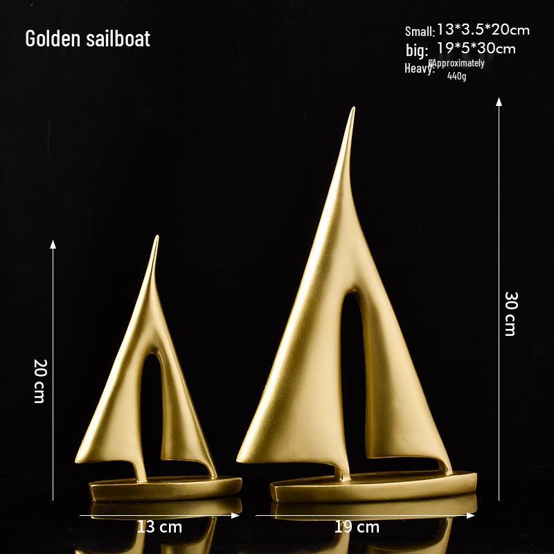 Nordic Minimalist Sailboat Resin Ornament for Home or Office Decor