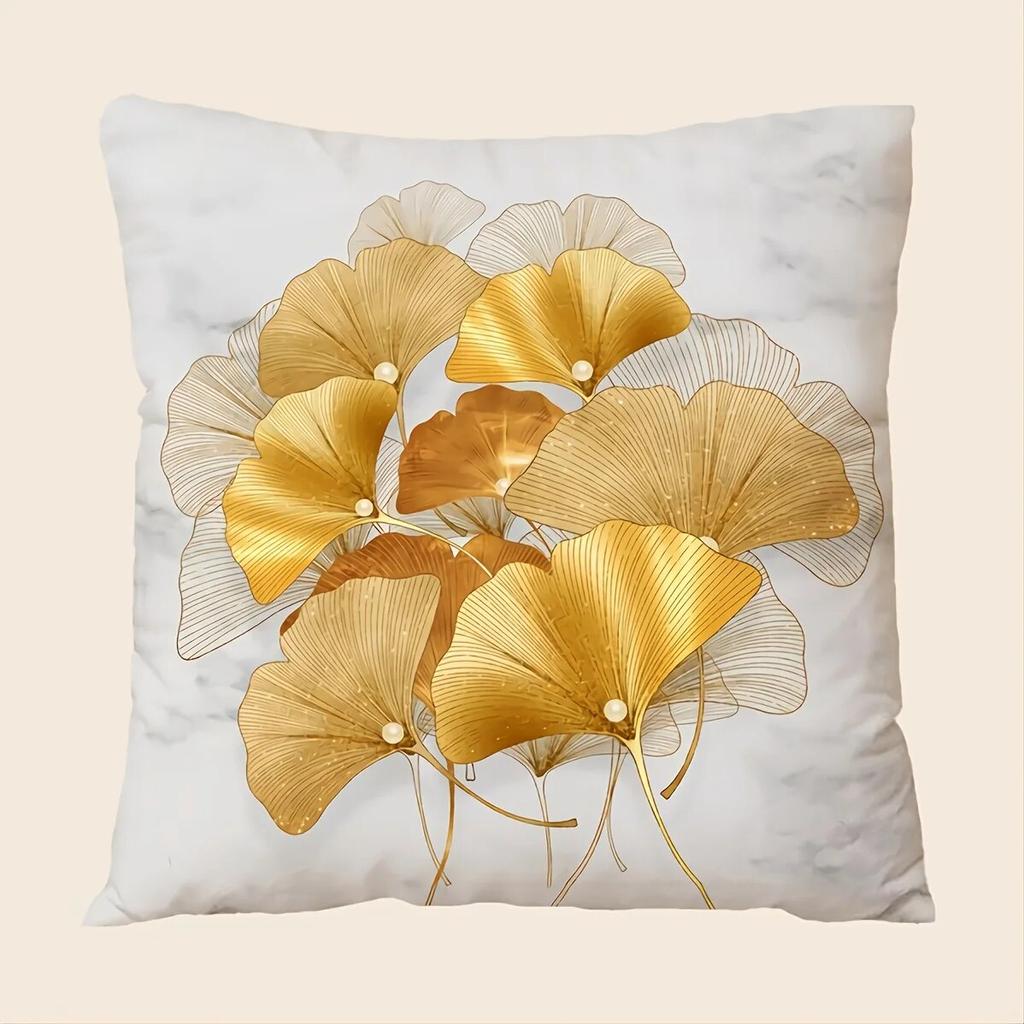 1pc Ginkgo Leaves Printed Pillowcase - Soft and Cozy Plush Design ForComfortable Sleep