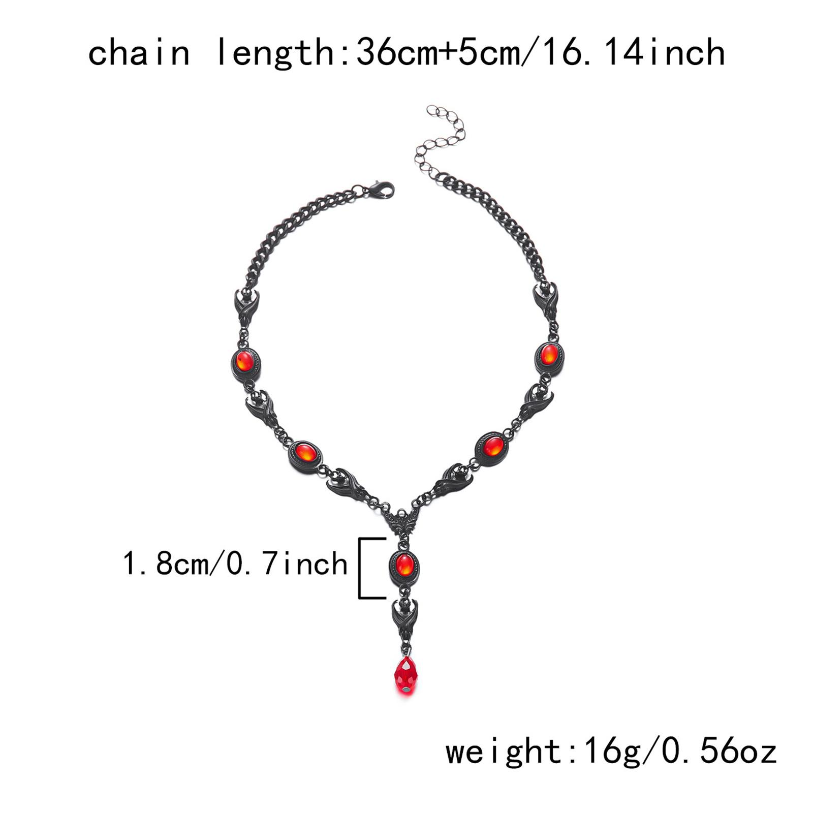 

Готическое колье-подвеска в виде красной капли крови черное на Хэллоуин женское one size