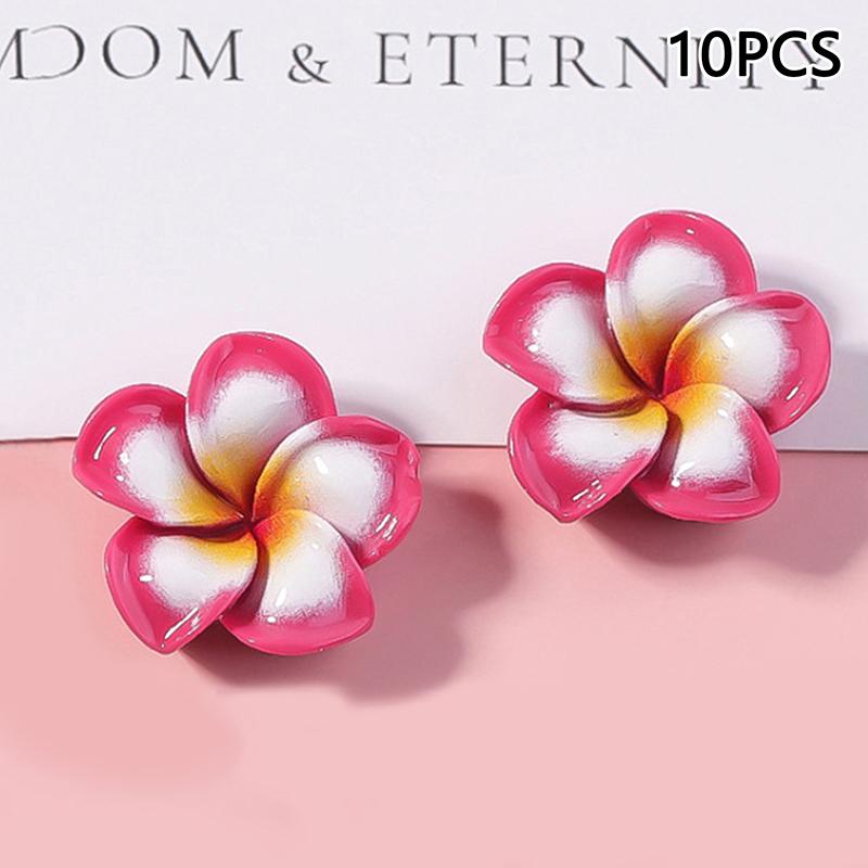10Pcs Cartoon Simulation Flower Resin Series Jewelry Making Diy Accessories