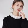 Woman Lace Shirt Fake Collar for Women's Sweater Blouse Tops Hollow Out Detachable Collar Ties False Collar Accessories