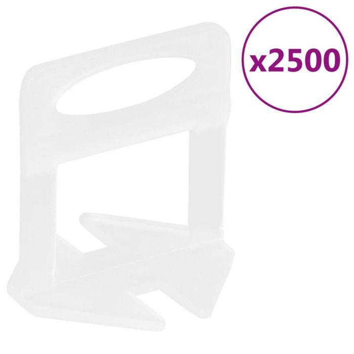 Système de nivellement de carrelage - VIDAXL - 500 cales 2500 clips - 2 mm - Réutilisables - Pince ajustable