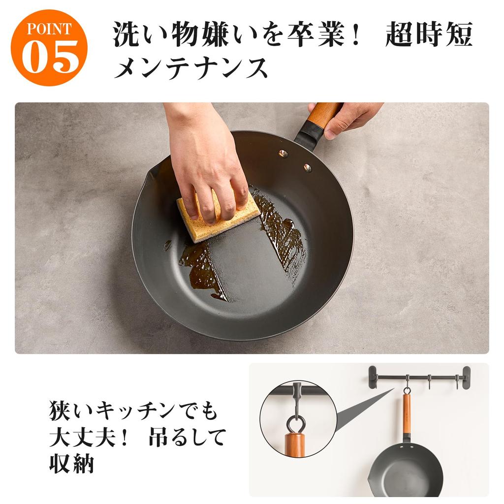 WANGYUANJI Deep Frying Iron Iron Induction Cooking Gas Stove Meat Wooden Glass Easy Cookware for Home or Commercial Use Pan, 28cm, Stir-Frying Pan,