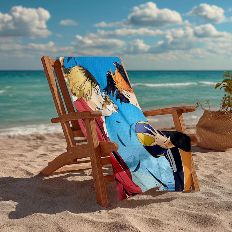 Ultra-Soft Beach Towel with Haikyu Theme,Ideal for Pool - Camping, Diving - Perfect Travel Essential, Vibrant Beach Towel.
