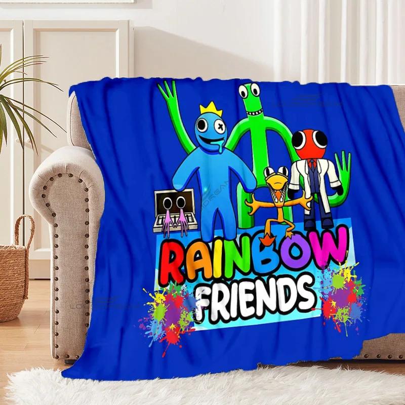 Popular Cartoon Rainbow Game Patterns Blanket Fashion Flannel Blanket Cosy Lazy Couch Cover Blanket Super Soft Sheet Mattresses