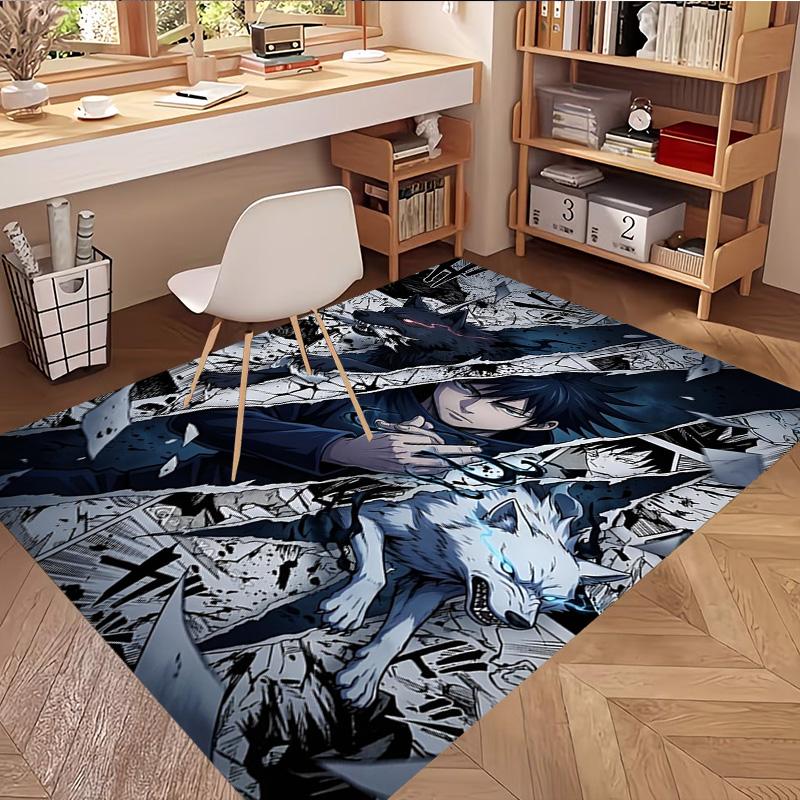 Jujutsu Kaisen Print Rug, Washable Floor Carpet, For Entryway Dorm Laundry Room Office Study, Home Decor Birthday Christmas Gift