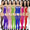 Sex clothes women's hollow stockings tight net clothes one-piece hanging adjustable shoulder straps