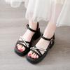 **Fashiable/Hot Selling Round Toe Banquet High-heeled Sandals for Women Summer New Elegant and Comfortable Pearl Toe Sandals