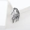 Elegant Retro Animal Brooch Crystal New Year Lapel Pin Fashion Vintage Horse Brooch  Men's Suit