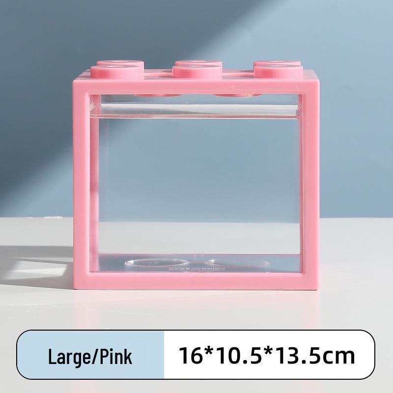 Transparent Desktop Aquarium: Fighting Fish, Jellyfish, Goldfish Tank with Street Stall Stand Design